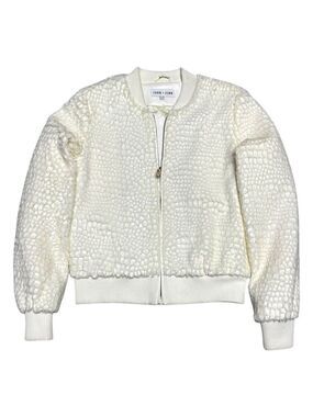JOHN + JENN Faux Fur Scaled Luxury Designer Bomber Jacket Womens XS